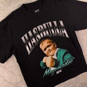 UFC Men's Hasbulla Magomedov Graphic T-Shirt Sz Medium Black MMA Streetwear Tee